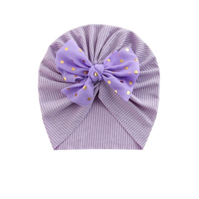 Nowy, uroczy kapelusz dla dziewczynek - jesień 2021, jednolity kolor z łukiem, kropkami i wzorem - Wianko - 8