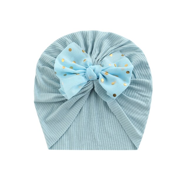 Nowy, uroczy kapelusz dla dziewczynek - jesień 2021, jednolity kolor z łukiem, kropkami i wzorem - Wianko - 6