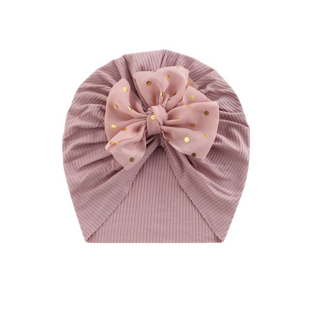 Nowy, uroczy kapelusz dla dziewczynek - jesień 2021, jednolity kolor z łukiem, kropkami i wzorem - Wianko - 18