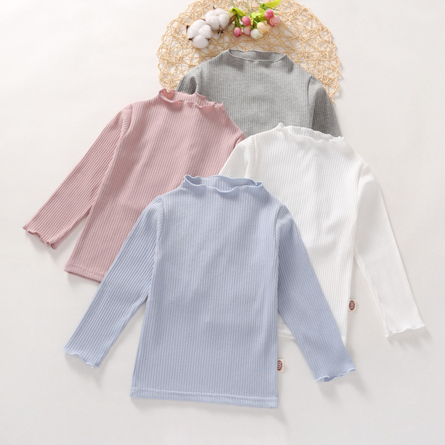 Dziewczęca koszulka z golfem, długi rękaw, bielizna termoaktywna dla dzieci - wiosna/jesień - Wianko - 2