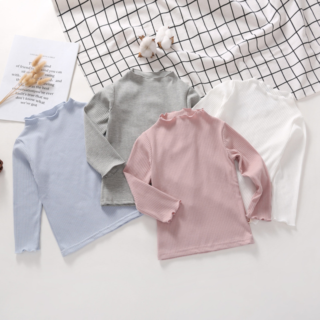 Dziewczęca koszulka z golfem, długi rękaw, bielizna termoaktywna dla dzieci - wiosna/jesień - Wianko - 3