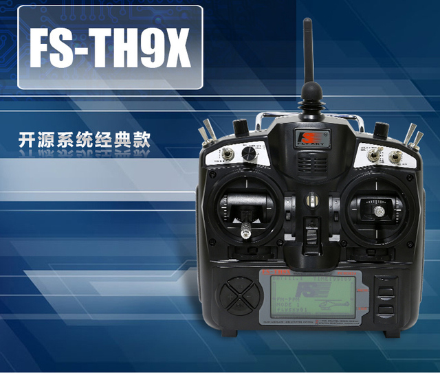 Nadajnik-odbiornik FlySky FS TH9X 2.4G 9CH (TX FS-TH9X + RX FS-R9B lub FS-R8B) - zestaw radiowy - Wianko - 1
