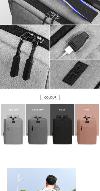 Plecak mody z USB i zabezpieczeniem przed kradzieżą, pojemny turystyczny na laptopa [Rozmiary: 13-17.3 Cal] - Wianko - 11
