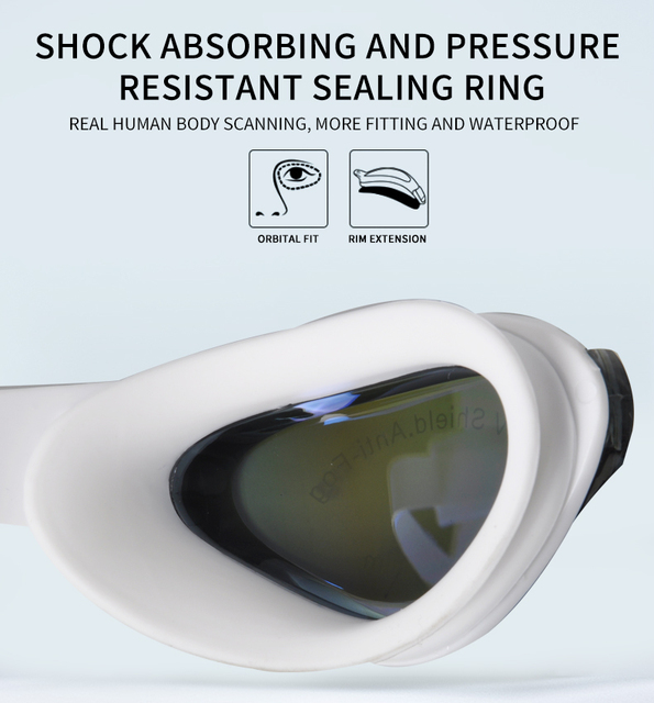 Okulary pływackie przeciwmgielne i anty-ultrafioletowe unisex, regulowane wodą sil - Wianko - 7