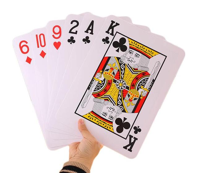 Karty do gry o rozmiarze 2/4/9 razy większym niż standard, duże A4, nowoczesne indeksy, idealne do pokera - zestaw 3+ - Wianko - 6
