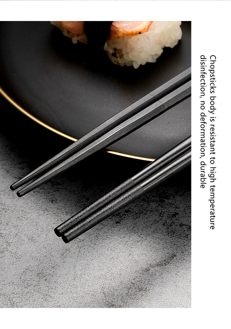 Zestaw 5 par pałeczek stylu japońskiego, antypoślizgowe, wysokiej jakości, do jedzenia sushi w restauracji chińskiej - Wianko - 7