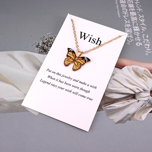 Naszyjnik motyl w 4 kolorach: srebrny i złoty łańcuch, prezenty dla kobiet - M2 - Wianko - 9