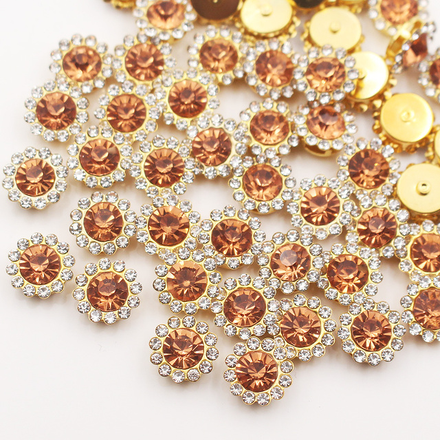 Kamienie kryształowe brokatu, cyrkonie i koraliki do dekoracji i szycia na ubrania, w kolorze złotym - Wianko - 5