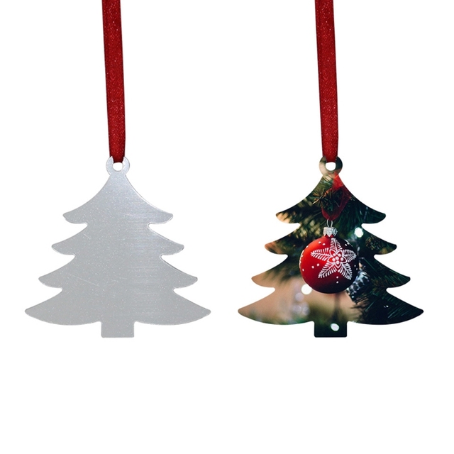 Wisząca ozdoba na choinkę Boże Narodzenie - Ornament sublimacji, pusta zawieszka DIY Craft z możliwością personalizacji, aluminiowa płyta dekoracyjna E1PB - Wianko - 4