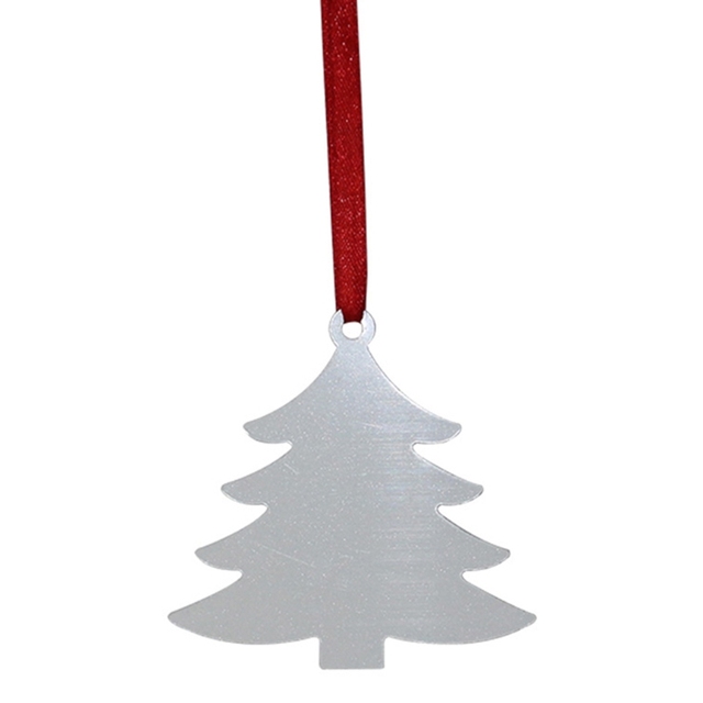 Wisząca ozdoba na choinkę Boże Narodzenie - Ornament sublimacji, pusta zawieszka DIY Craft z możliwością personalizacji, aluminiowa płyta dekoracyjna E1PB - Wianko - 2