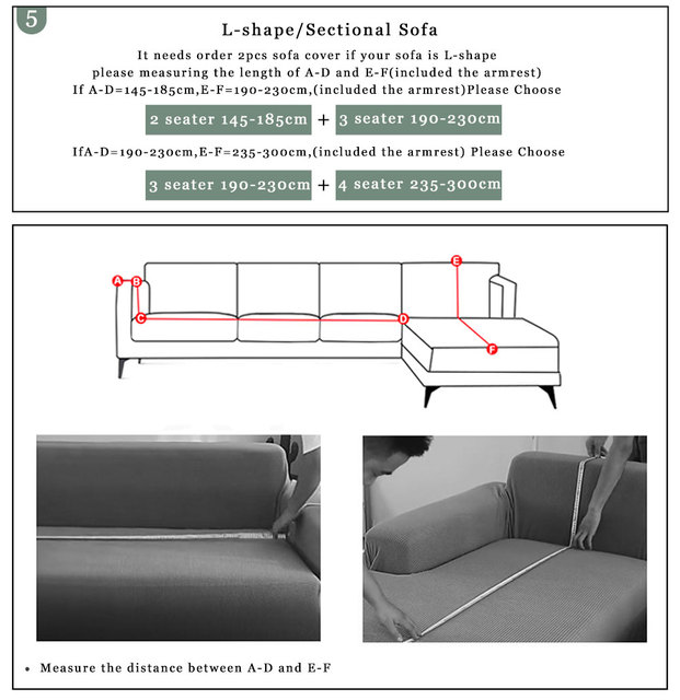 Elastyczna narzuta na sofę L-kształtną dostosowaną dla salonu, 1-4 osobowa, dwustronna, szczotkowana - Wianko - 15