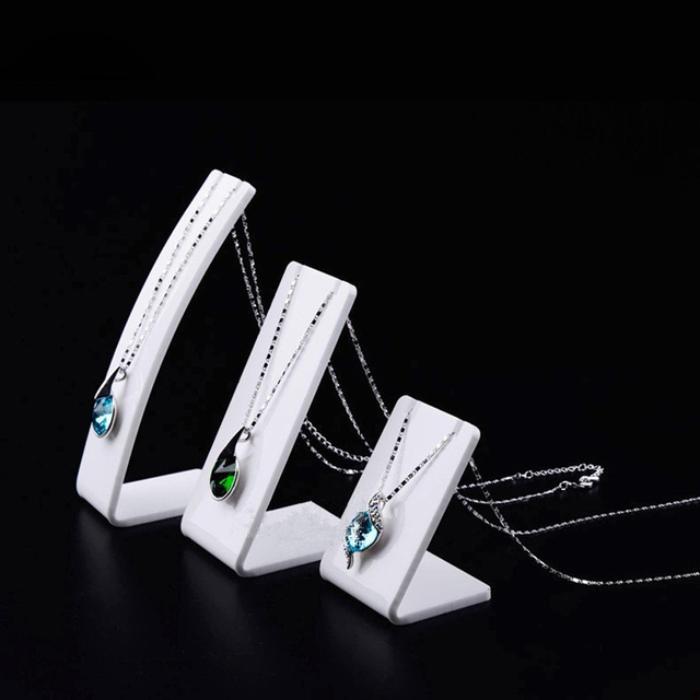 Stojak na biżuterię - biały akrylowy naszyjnik, kolczyk, wisiorek - 3 rozmiary - szkatułka na prezent - Wianko - 7
