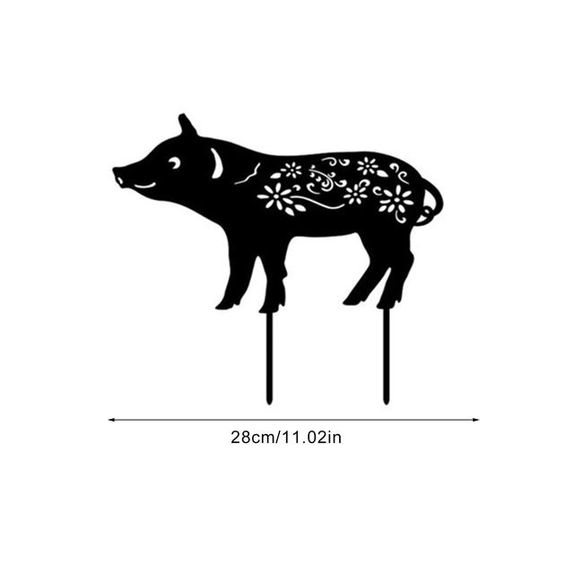 Ozdoba ogrodowa - Świnia prosiaczek - Sylwetka zwierzęcia - Dekoracja ogrodowa na podwórze - Trawnik - Wianko - 1