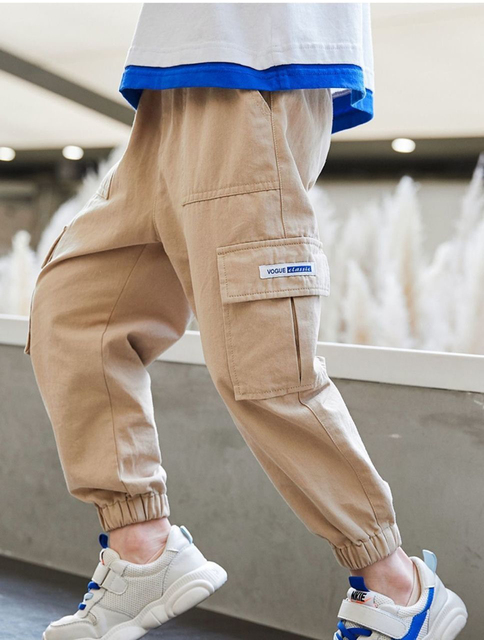 Nowe spodnie chłopięce VFOCHI 2021 - Solid Color, wiosna/jesień, rozmiary 3-16T - Wianko - 2