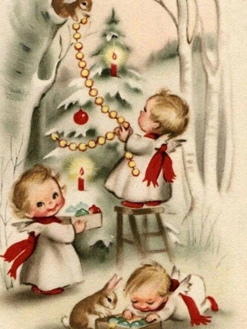 Diamentowy obraz 5D DIY - Chubby Blond mały kąt dziewczyna i królik, pełny haft diamentowy, księżyc Boże Narodzenie, mozaika obrazy - Wianko - 17