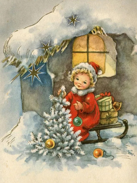 Diamentowy obraz 5D DIY - Chubby Blond mały kąt dziewczyna i królik, pełny haft diamentowy, księżyc Boże Narodzenie, mozaika obrazy - Wianko - 10