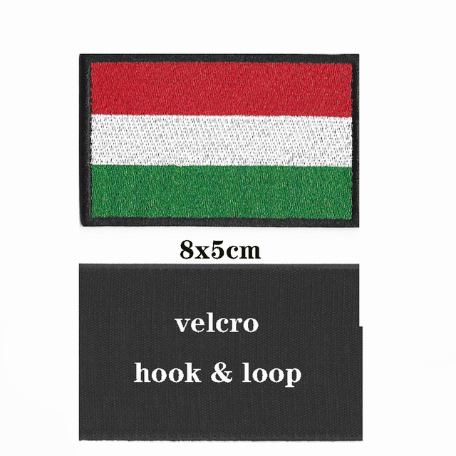 1PC węgierska flaga - opaska haftowana, naszywka haftowana, odznaka tkaninowa na rzep wojskowy pasek - Wianko - 2