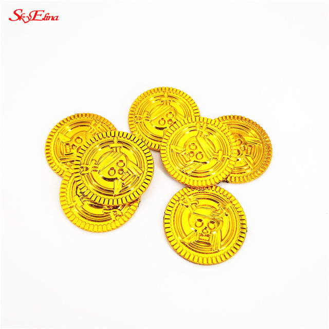 50 sztuk złote monety plastikowe dla dzieci - dekoracje imprezowe, prezenty, skarb, święta - 5Z-HH262 - Wianko - 8