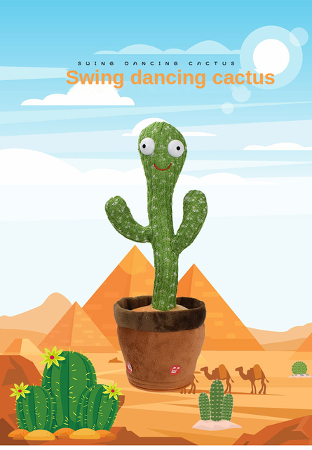 Pluszowa zabawka kaktus - elektryczny - śpiew (120 piosenek) - taniec - dźwięk rekord - bożonarodzeniowe prezenty - dla dzieci - Wianko - 35