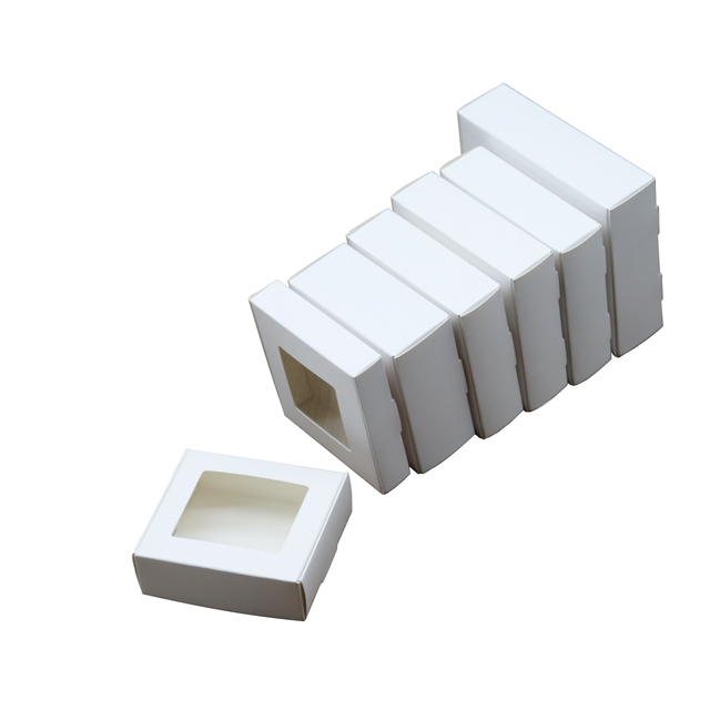 Białe pudełka papierowe z oknem PVC do prezentów ślubnych, w pudełku na cukierki/muffiny/czekoladki - Wianko - 8