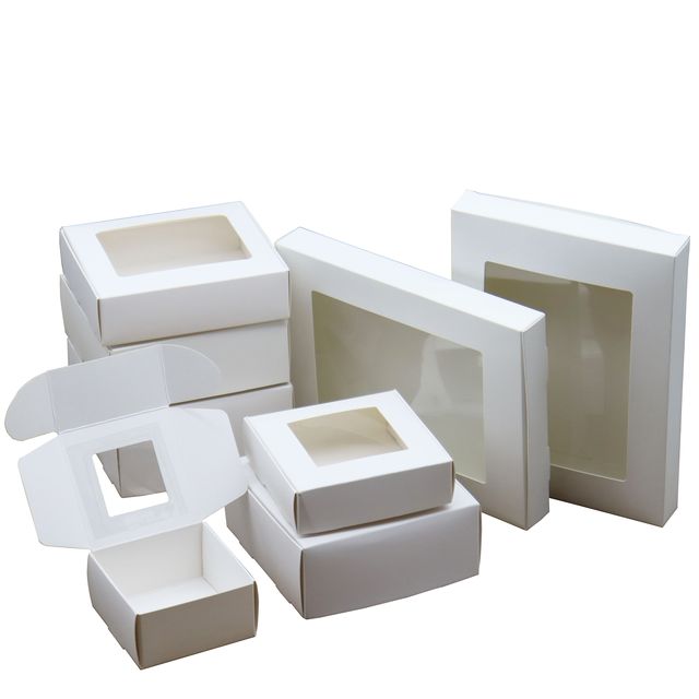 Białe pudełka papierowe z oknem PVC do prezentów ślubnych, w pudełku na cukierki/muffiny/czekoladki - Wianko - 3