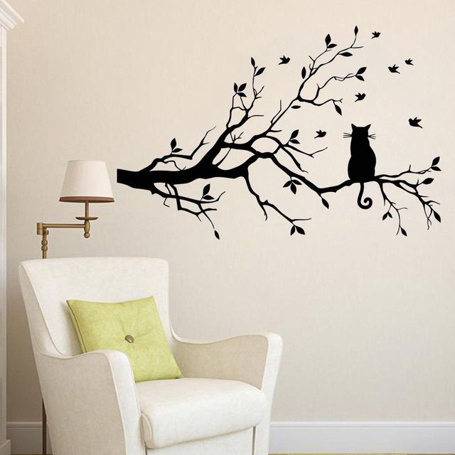 DIY fototapeta z wymiennymi obrazami kot na długiej gałęzi - śliczne naklejki ścienne Mural do salonu i dekoracji wnętrz - Wianko - 10