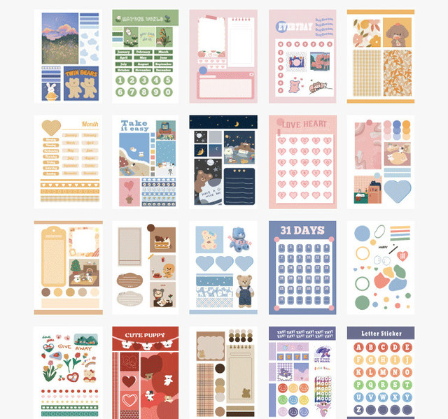Koreańskie naklejki do dziennika, Ins naklejki, planer Scrapbooking - Life Series, śliczne, DIY dekoracyjne papiernicze etykiety - Wianko - 16