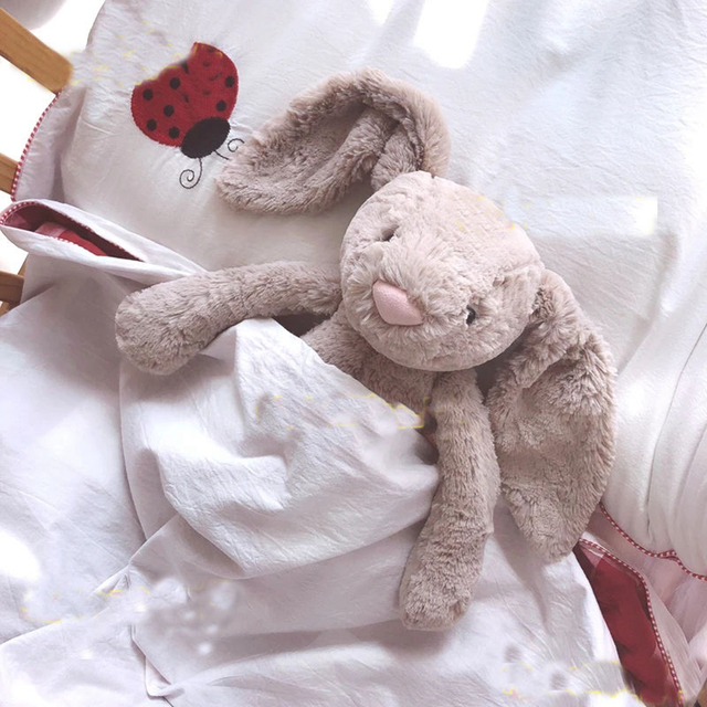 Pluszowy królik z długimi uszami - miękka lalka dla dzieci, świetny prezent urodzinowy - Wianko - 4