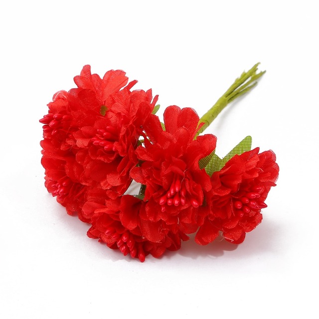 Pakiet 144 sztuk sztucznych czerwonych hybrydowych kwiatów wiśni wraz z pręcikami jagody - dekoracje ślubne DIY w pudełku na prezent, wieniec Craft - sztuczne kwiaty na Boże Narodzenie - Wianko - 24