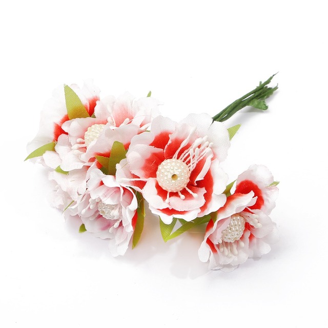 Pakiet 144 sztuk sztucznych czerwonych hybrydowych kwiatów wiśni wraz z pręcikami jagody - dekoracje ślubne DIY w pudełku na prezent, wieniec Craft - sztuczne kwiaty na Boże Narodzenie - Wianko - 22