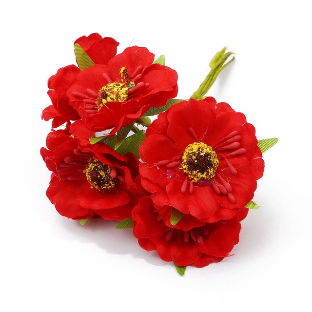 Pakiet 144 sztuk sztucznych czerwonych hybrydowych kwiatów wiśni wraz z pręcikami jagody - dekoracje ślubne DIY w pudełku na prezent, wieniec Craft - sztuczne kwiaty na Boże Narodzenie - Wianko - 21