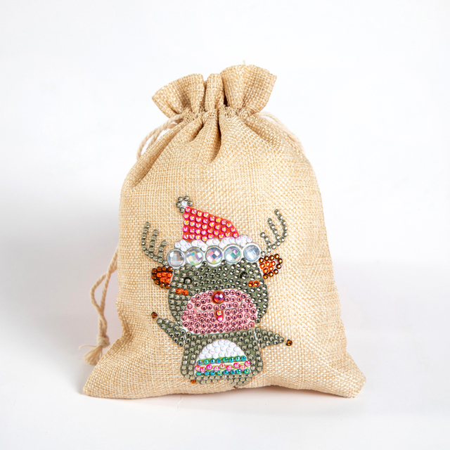 DIY torba na prezenty z diamentowym malowaniem - Święty Mikołaj - Boże Narodzenie 2022 - Nowy Rok - Home Decor - Wianko - 3