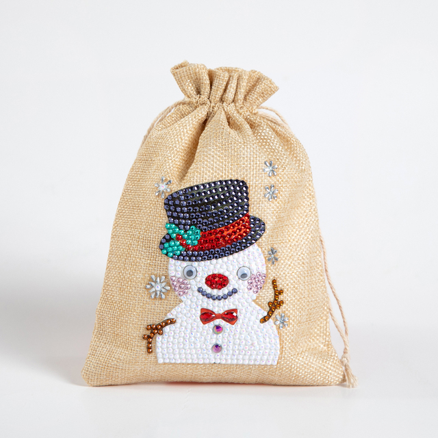 DIY torba na prezenty z diamentowym malowaniem - Święty Mikołaj - Boże Narodzenie 2022 - Nowy Rok - Home Decor - Wianko - 2