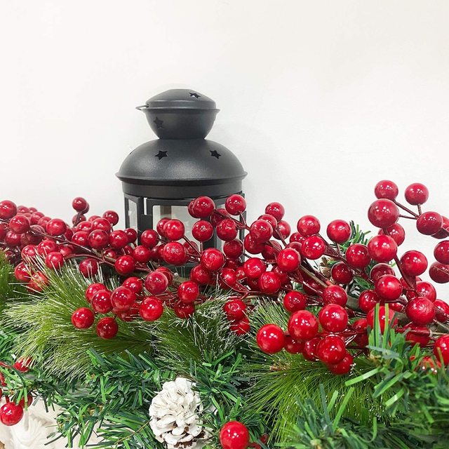 Sznurek sztucznej bordowej jagody Boże Narodzenie do ozdabiania choinki i dekoracji wnętrz - Wianko - 10