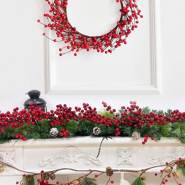 Sznurek sztucznej bordowej jagody Boże Narodzenie do ozdabiania choinki i dekoracji wnętrz - Wianko - 1
