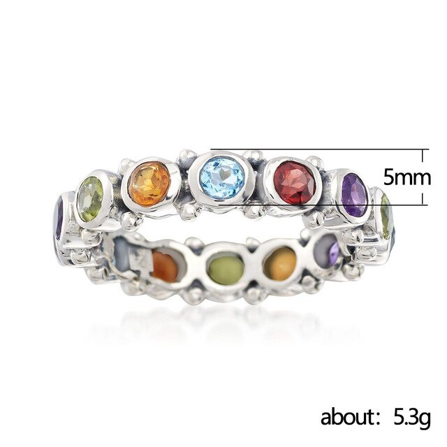 Nowy luksusowy kolorowy pierścień wieczności 2021 dla kobiet (R6784) - Wianko - 3