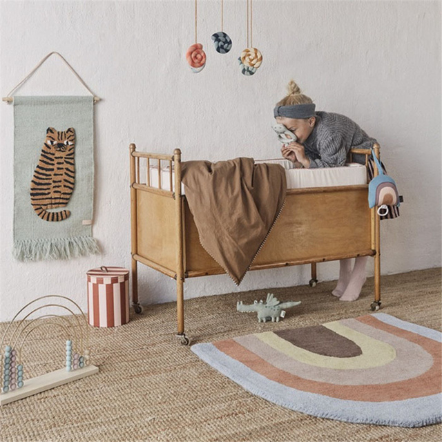 Dywanik dziecięcy Rainbow Tassel - mata antypoślizgowa do pokoju dziecięcego, gruby dywanik podłogowy dla chłopców i dziewczynek, idealny do sypialni i pokoju nocnego niemowląt - Wianko - 8