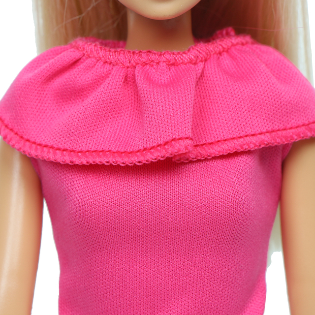 DIY zestaw ubrań dla lalek Barbie - różowy strój, biała bluzka, eleganckie spodnie damske, codzienna odzież dla dziewczynki - Wianko - 5