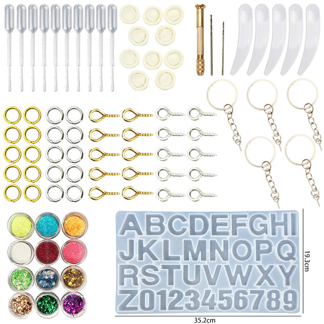 Duży zestaw narzędzi do odlewania biżuterii epoksydowej i UV z 10 stylami form silikonowych - Wianko - 1