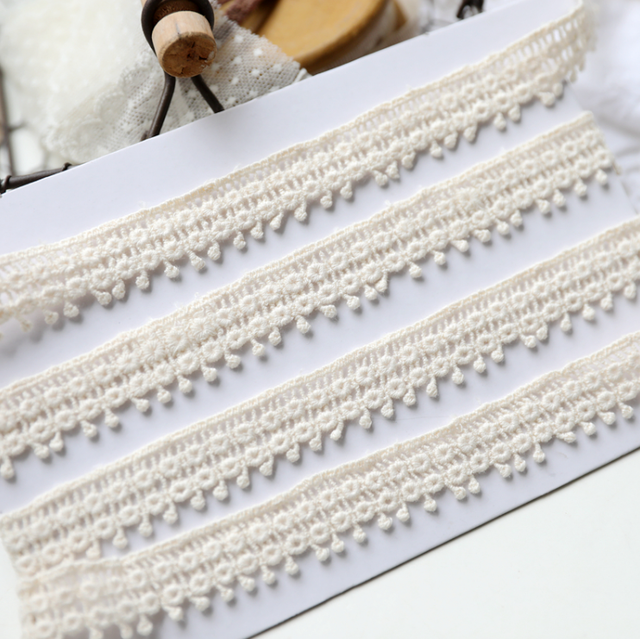 Bawełniana koronka wykończeniowa o szerokości 1.8cm, 3 metry/partia - idealna do haftowania lalkowych sukienek ślubnych i płaszczy rzemieślniczych - Wianko - 3