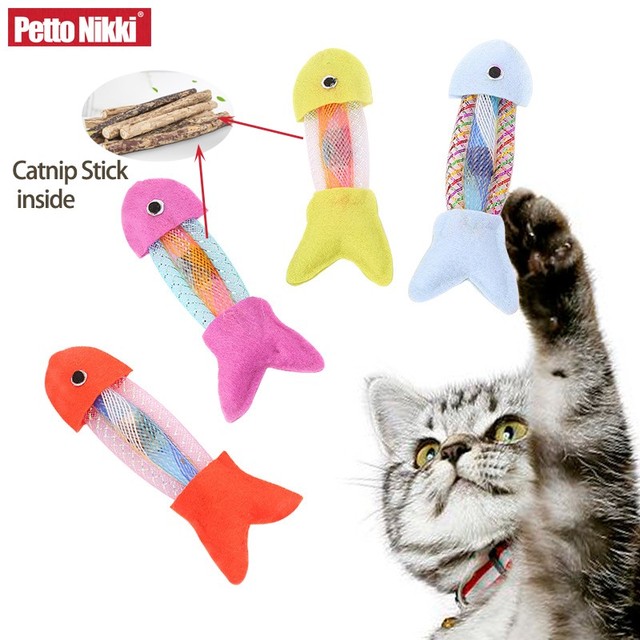 Interaktywna zabawka dla kotów - kij molowy w kształcie ryby z kocimiętką Naturl, czyszcząca zęby kota - Wianko - 2