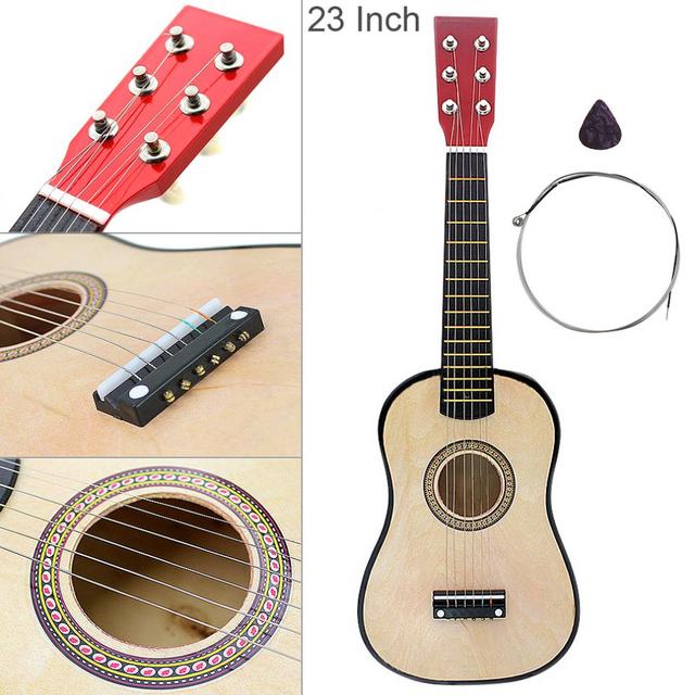 Gitara akustyczna 23 Cala, kolor drewna, 6 strun, instrument muzyczny - Wianko - 1