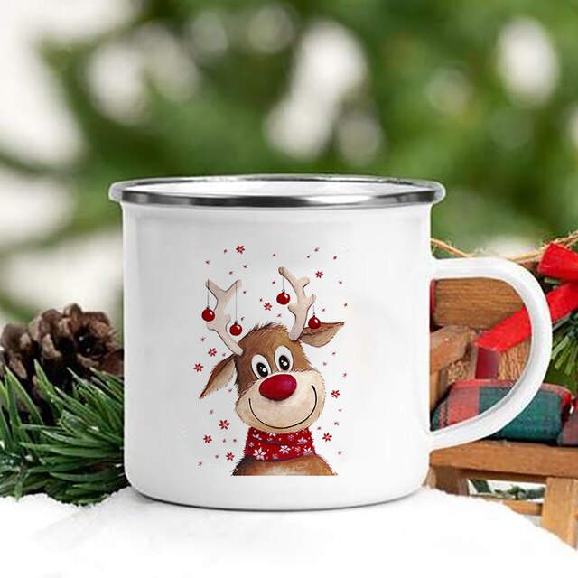 Kubki w stylu vintage na Boże Narodzenie - Santa kreatywny zestaw do napojów z uchwytem i foremką na ciasto - Wianko - 3