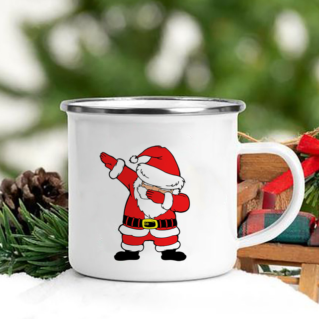 Kubki w stylu vintage na Boże Narodzenie - Santa kreatywny zestaw do napojów z uchwytem i foremką na ciasto - Wianko - 2