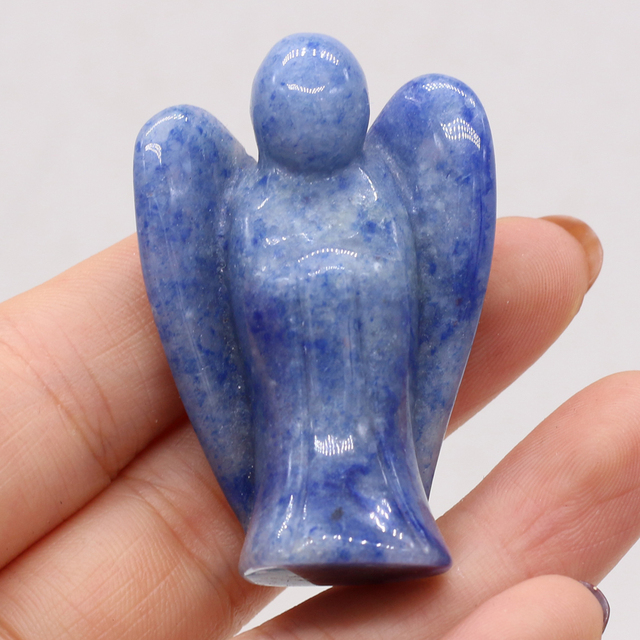Naturalny ozdobny kamień w kształcie anioła - prezentujący szczęście - do biurka, ogrodu i sypialni - Wianko - 20