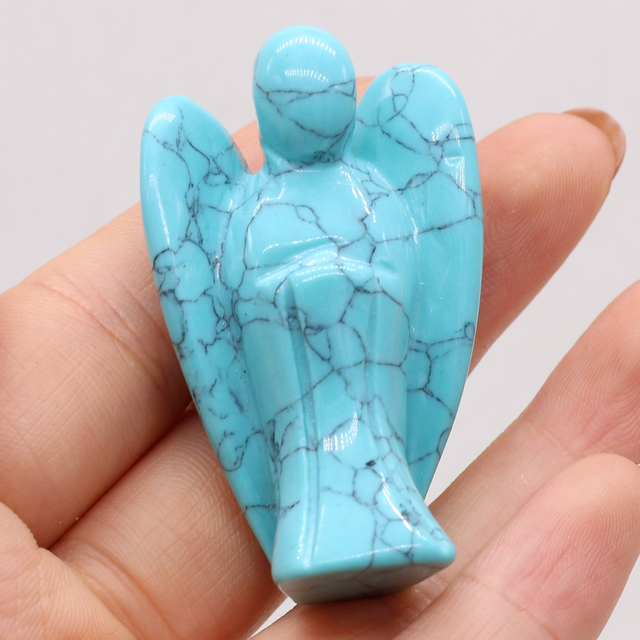 Naturalny ozdobny kamień w kształcie anioła - prezentujący szczęście - do biurka, ogrodu i sypialni - Wianko - 12