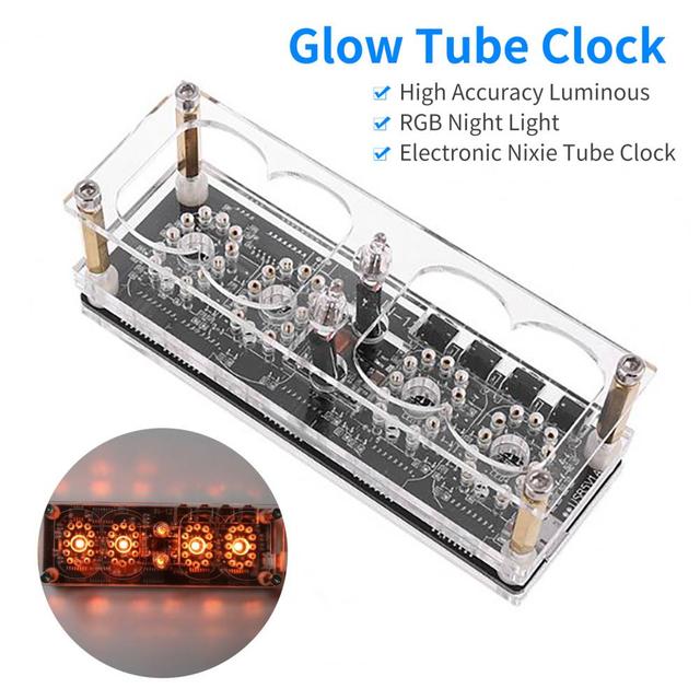 Duży zegar LED Retro Glow Nixie Tube z muzyką - Wianko - 6