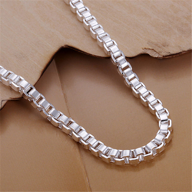 DOTEFFIL Biżuteria ze srebra 925 - zestaw zawierający łańcuch, bransoletkę i naszyjnik o średnicy 6mm w kształcie okrągłego pudełka - idealny na przyjęcie, zaręczyny, ślub - Wianko - 46