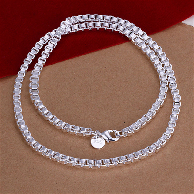 DOTEFFIL Biżuteria ze srebra 925 - zestaw zawierający łańcuch, bransoletkę i naszyjnik o średnicy 6mm w kształcie okrągłego pudełka - idealny na przyjęcie, zaręczyny, ślub - Wianko - 50