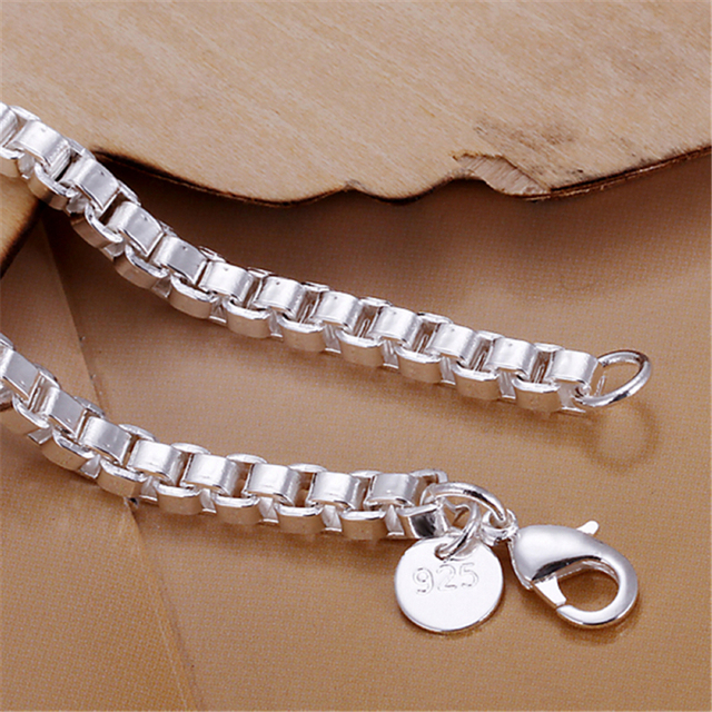 DOTEFFIL Biżuteria ze srebra 925 - zestaw zawierający łańcuch, bransoletkę i naszyjnik o średnicy 6mm w kształcie okrągłego pudełka - idealny na przyjęcie, zaręczyny, ślub - Wianko - 48